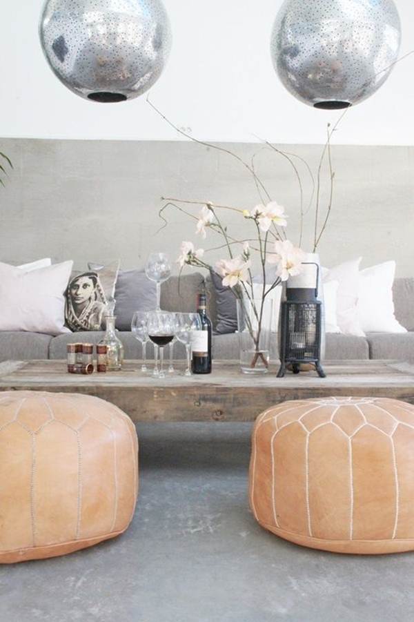 Salón con estilo etno chic