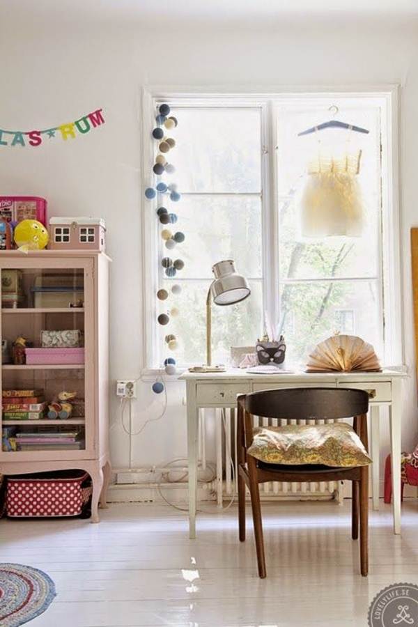 decoración infantil con guirnaldas de luces