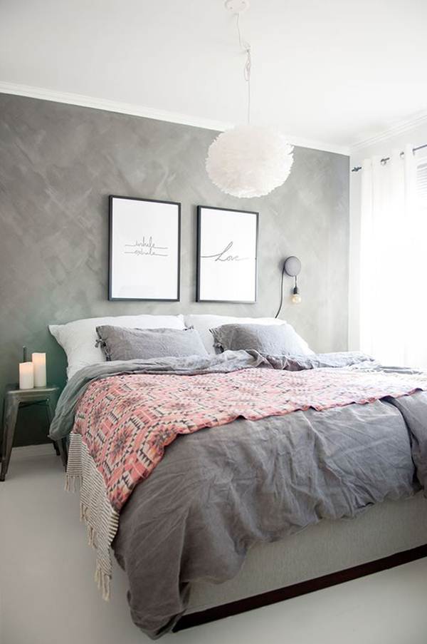 Gris en el dormitorio