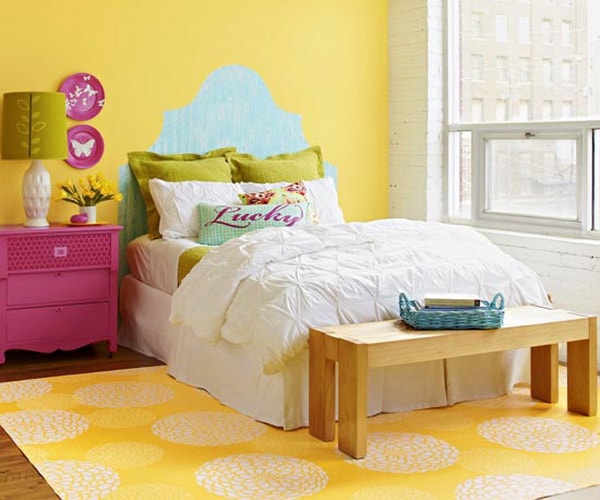 Dormitorio en color amarillo