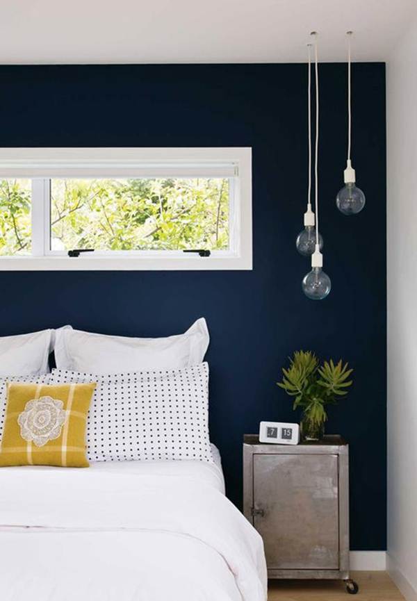 Una pared en azul para el dormitorio