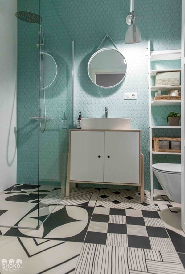 Azulejos de baño hexagonales