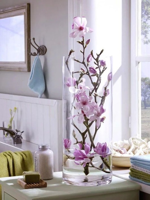 Baño con flores