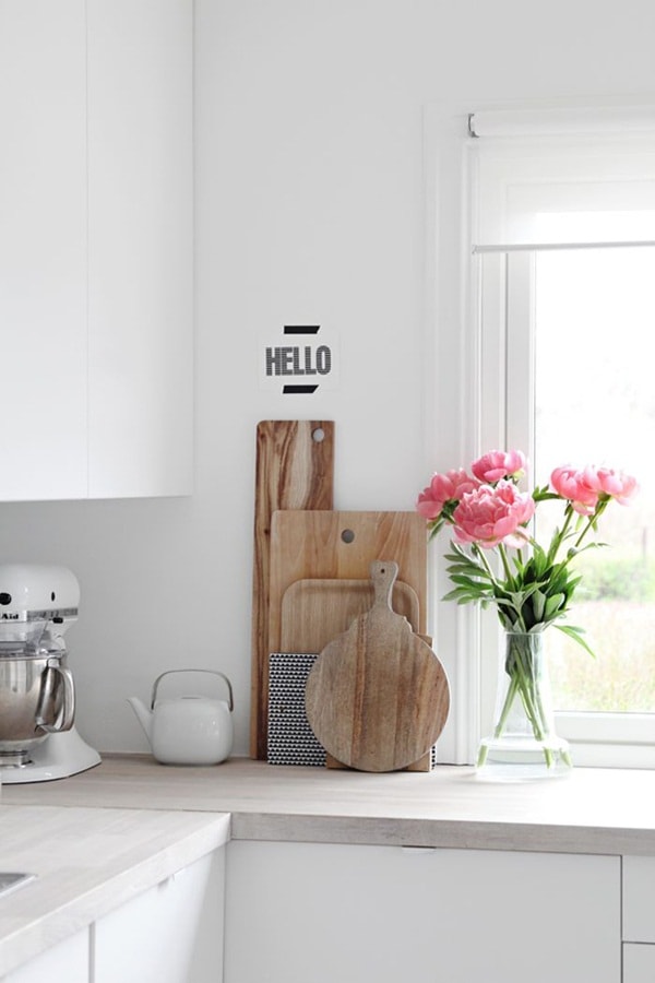Cocina con flores