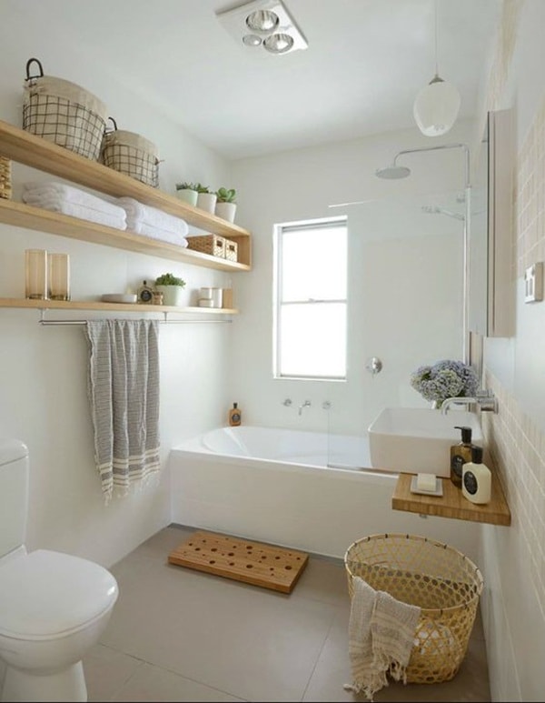 Estantes abiertos para el baño