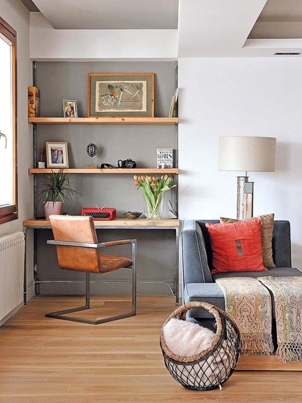 Salón y estudio integrados