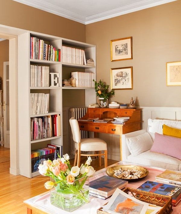 Salón y estudio integrados