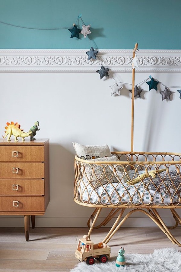 Dormitorio de bebé con toque vintage