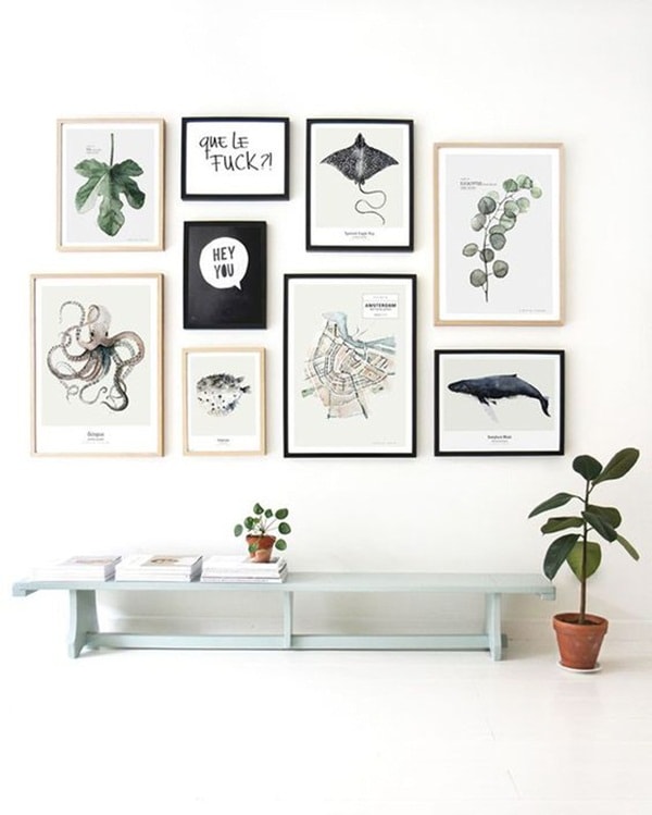 Composición decorativa con cuadros