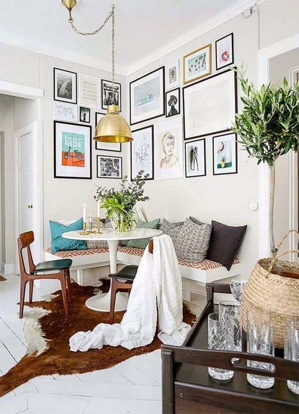 Decoración con cuadros en el comedor