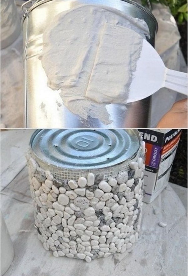Macetas caseras con piedras
