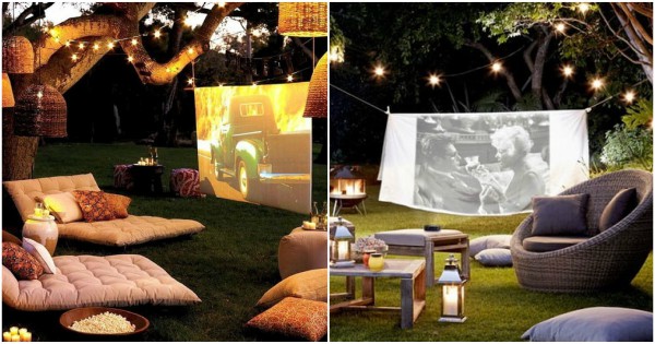 Cine al aire libre en el jardín - Decoración de Interiores y Exteriores