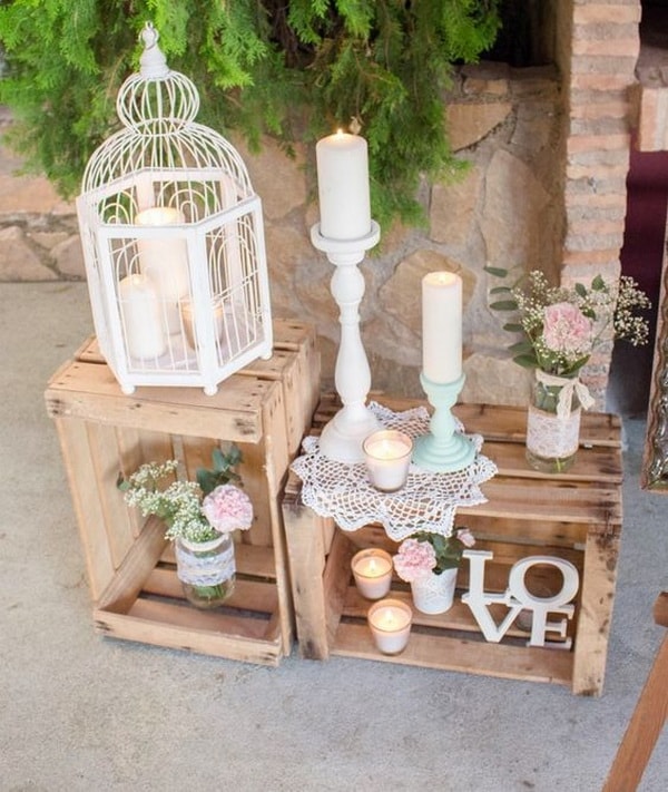 Decoración de fiestas con cajas de madera