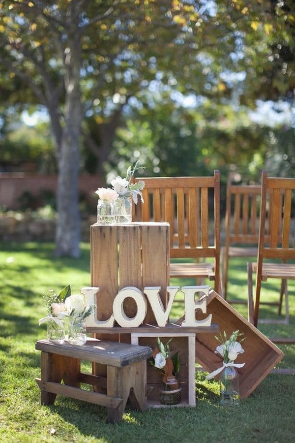 Decoración de bodas con cajas de madera