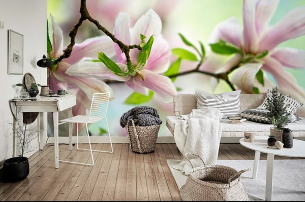 Fotomural de magnolias