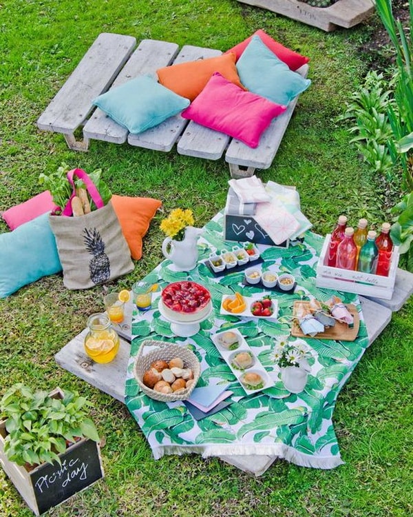 Mesas decoradas tipo picnic