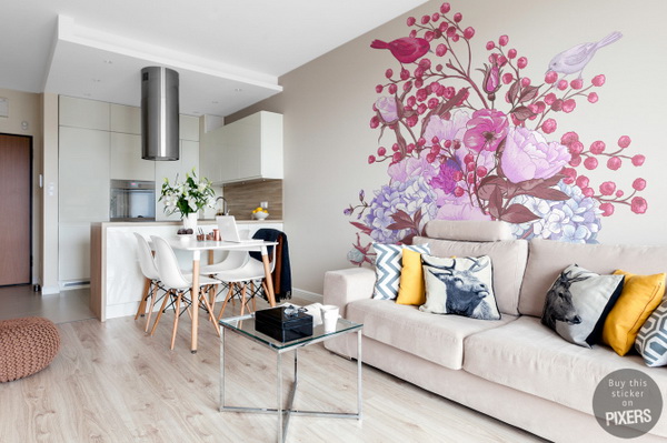 Vinilos de pared con motivos florales