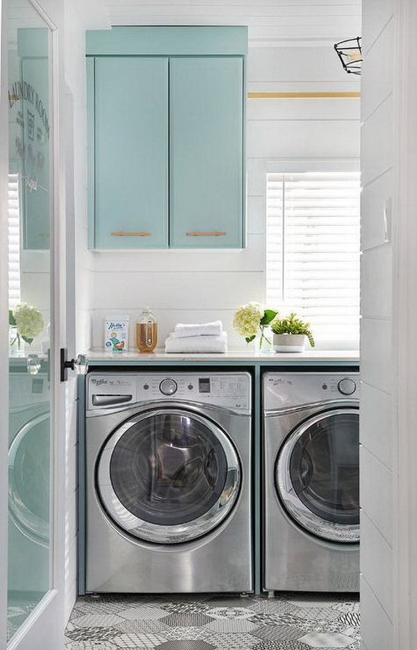 Muebles para lavaderos en tonos azules