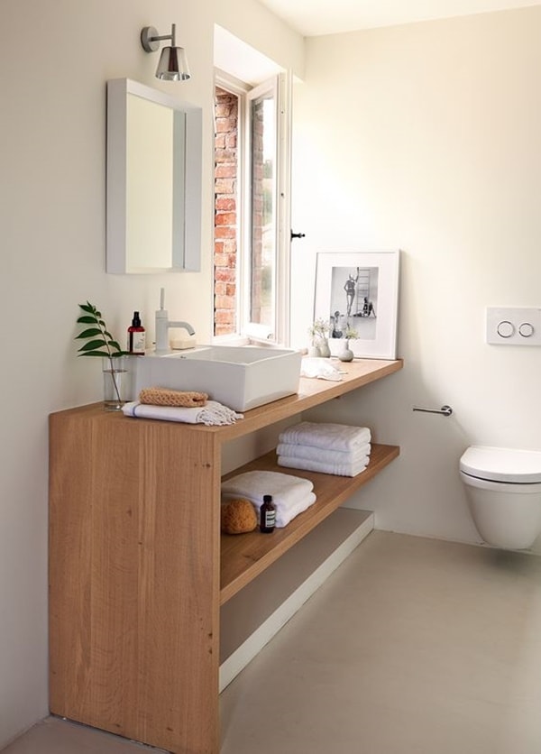 Muebles de madera en baños