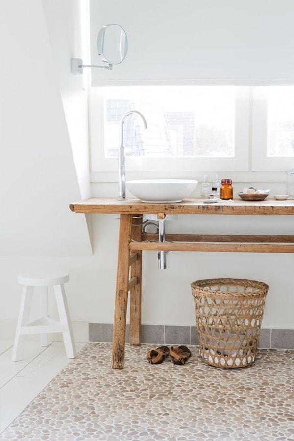 Muebles de madera para baños neo rústicos