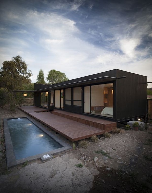 Casa prefabricada en una planta