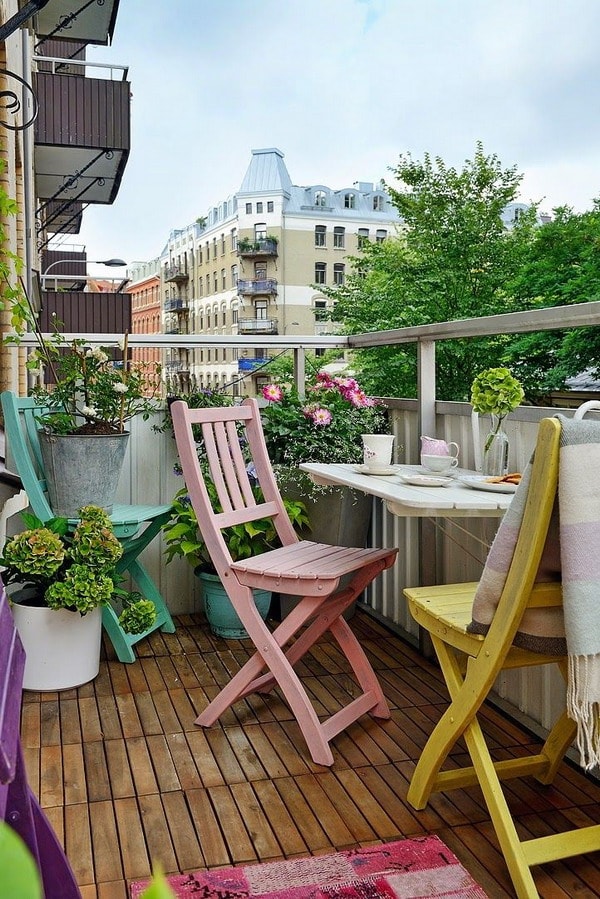Sillas de colores para balcones