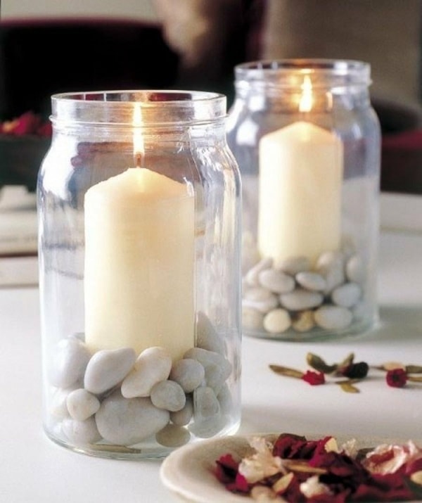 Decorar con velas y piedras