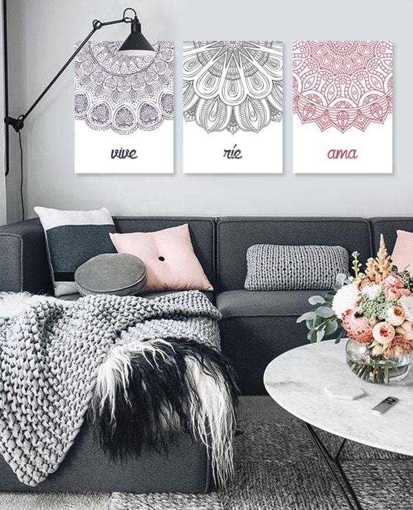 Mandalas en cuadros trípticos