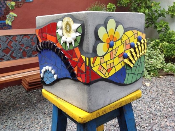 Mosaiquismo en macetas