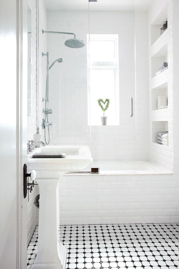 Muebles de obra en baños pequeños