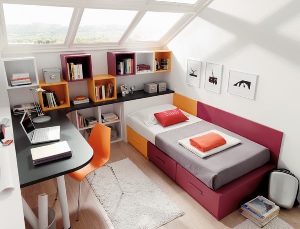 Dormitorio juvenil con muebles a medida