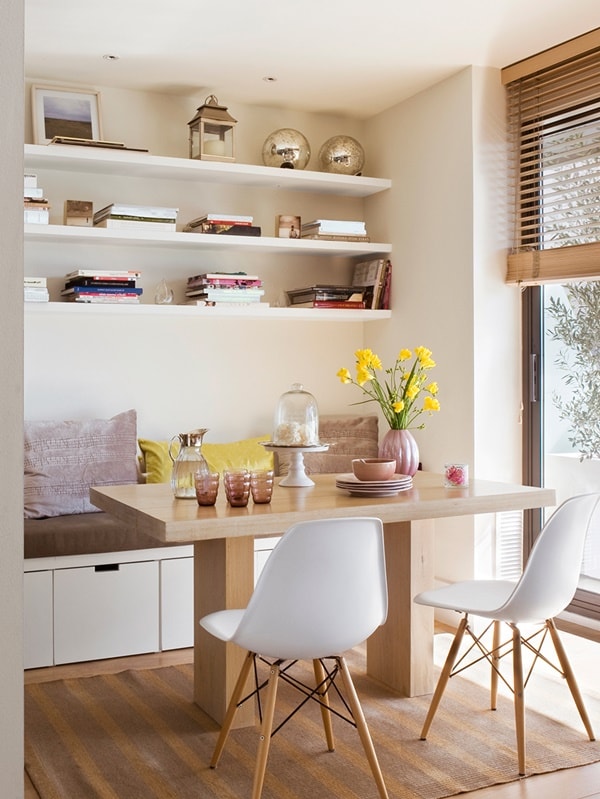 Muebles a medida en un pequeño comedor