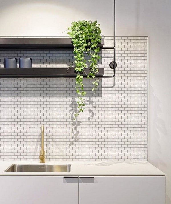 Azulejos tipo metro mini en la cocina