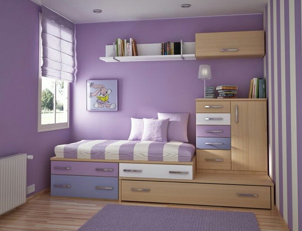 Aprovechar el espacio bajo la cama en dormitorios infantiles