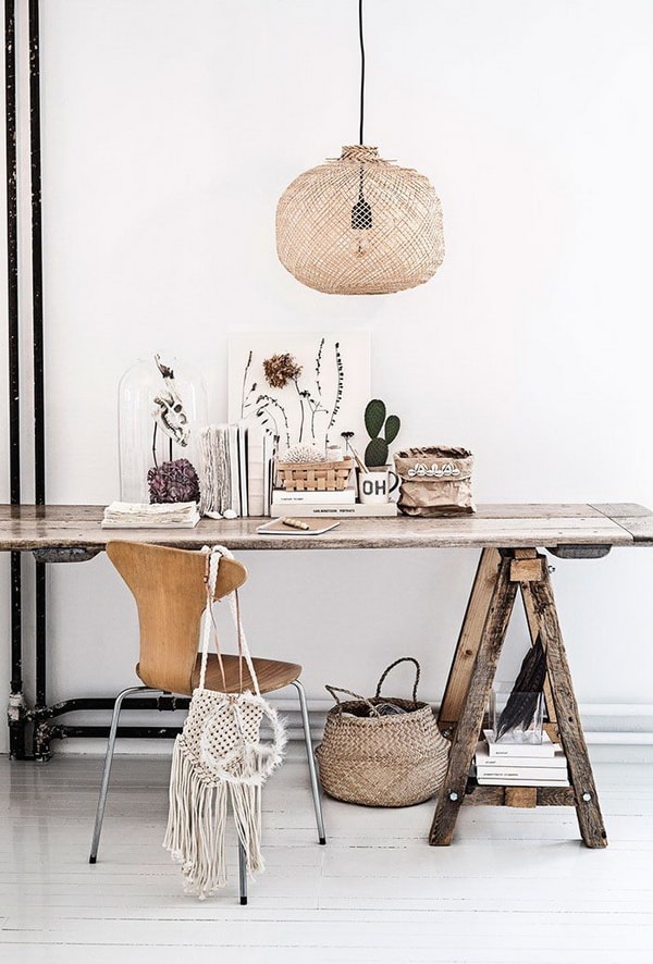 Oficinas en casa con estilo rústico
