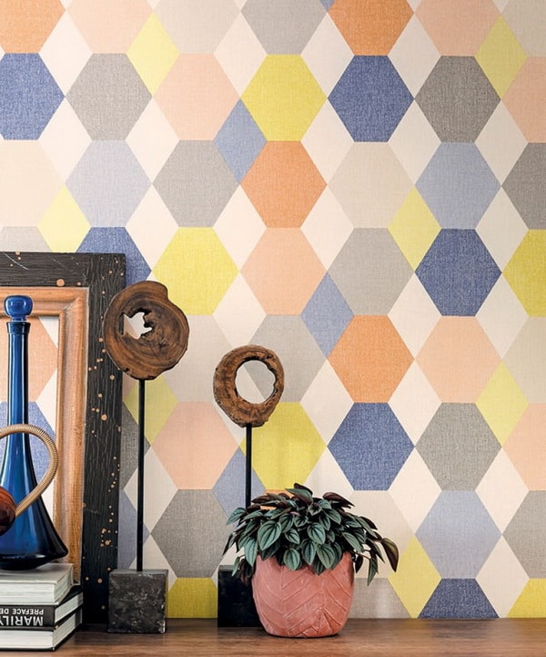 Papel pintado con hexágonos