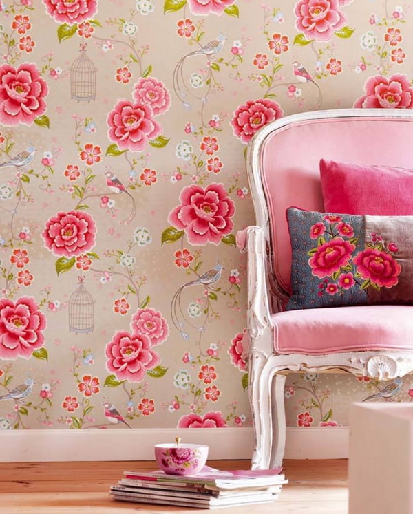 Patrón floral para un ambiente retro
