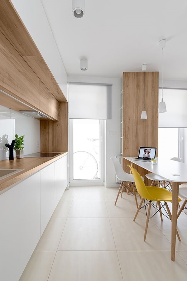 Cocina integrada a la sala y al comedor