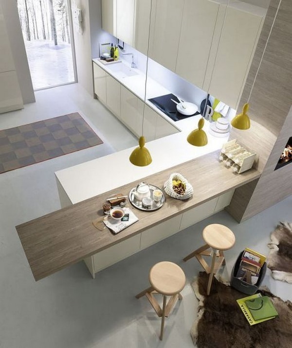 Separar la cocina de la sala con una barra