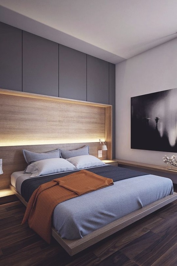 Dormitorio con luces LED