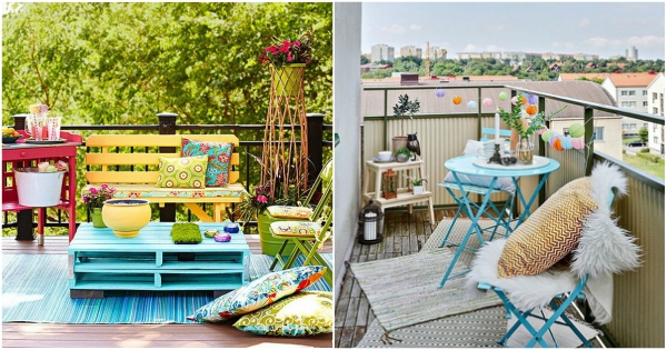 Balcones urbanos con mucho color. Decoración de balcones.