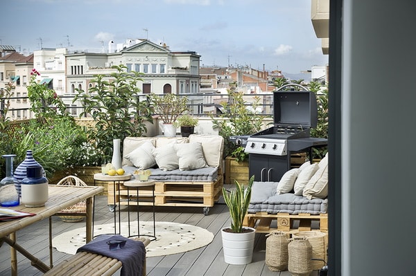 Muebles de palets en la terraza