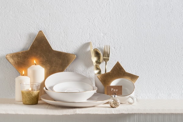 Dorado en la decoración navideña