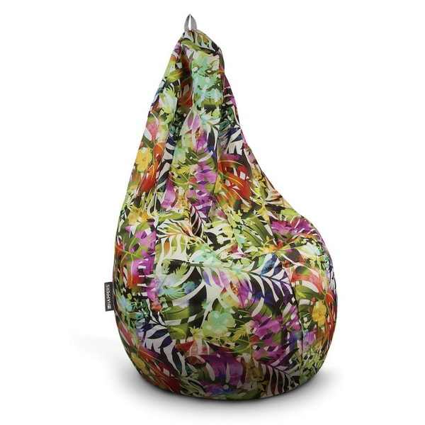 Puff de pera con estampado tropical