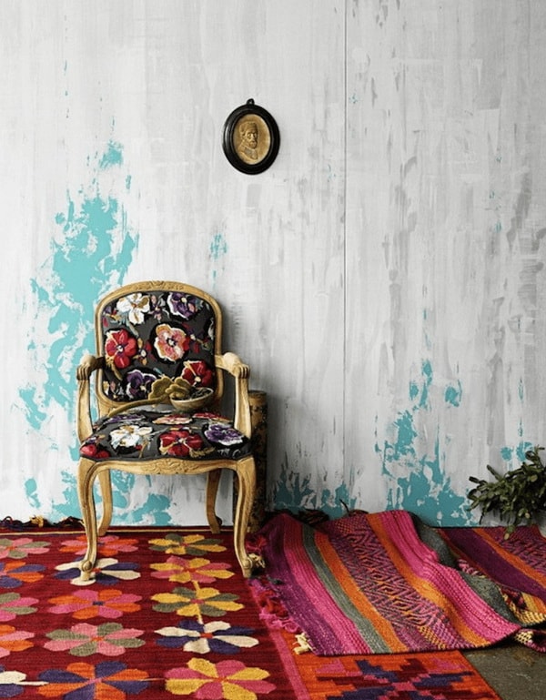Estampados florales para la decoración de estilo bohemio