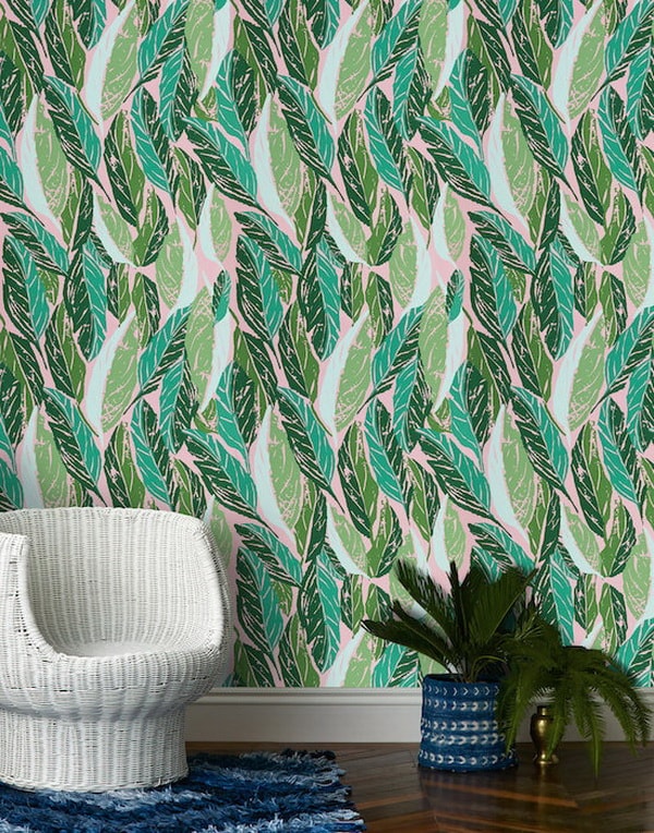 Papel pintado con estilo tropical