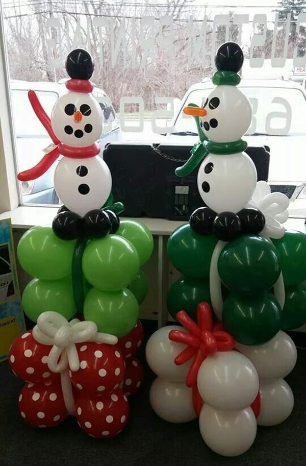 Decoración navideña con globos
