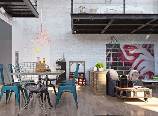 Cocina abierta en apartamento tipo loft