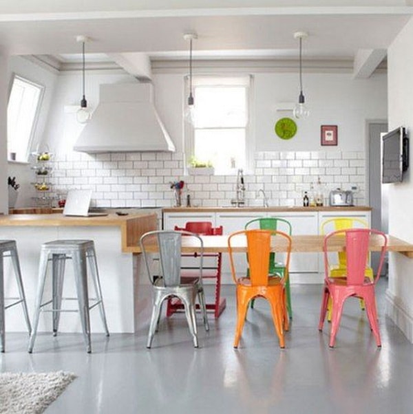 Cocina comedor con estilo industrial