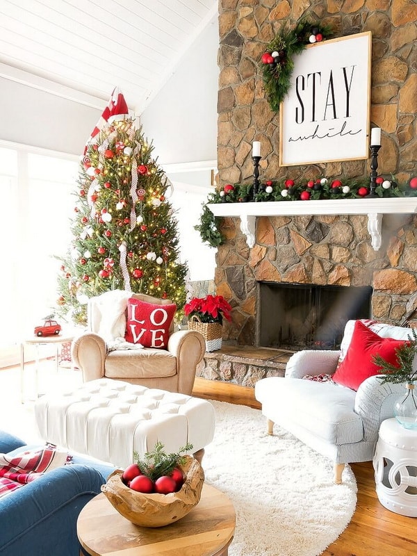 Ideas para decorar la sala en Navidad. Decoración navideña.